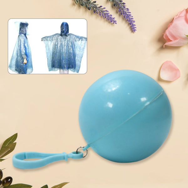 Disposable Raincoat for Kids with Hood and Attachable Round Case, Clear Plastic Raincoats for Emergency, Girls, Boys Disposable Emergency Ball Raincoat For Traveling and Outdoor Activities (1 Pc / Multicolor) - luckystorebuy.in
