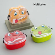 Double Layer Froggy Shape Lunch Box with Spoon (1 Pc / Mix Color) - luckystorebuy.in