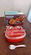 Double Layer Froggy Shape Lunch Box with Spoon (1 Pc / Mix Color) - luckystorebuy.in