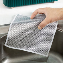 Double - Sided Microfiber Cloth & Stainless Steel Scrubber – Non - Scratch Wire (1 Pc, 20x20 cm) - luckystorebuy.in