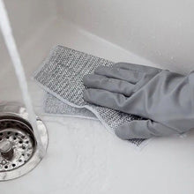 Double - Sided Microfiber Cloth & Stainless Steel Scrubber – Non - Scratch Wire (1 Pc, 20x20 cm) - luckystorebuy.in