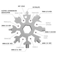 Durable & Portable 18 in 1 Snowflake Multi - Tool, Snowflake Bottle Opener Flat Phillips Screwdriver Kit Wrench - luckystorebuy.in