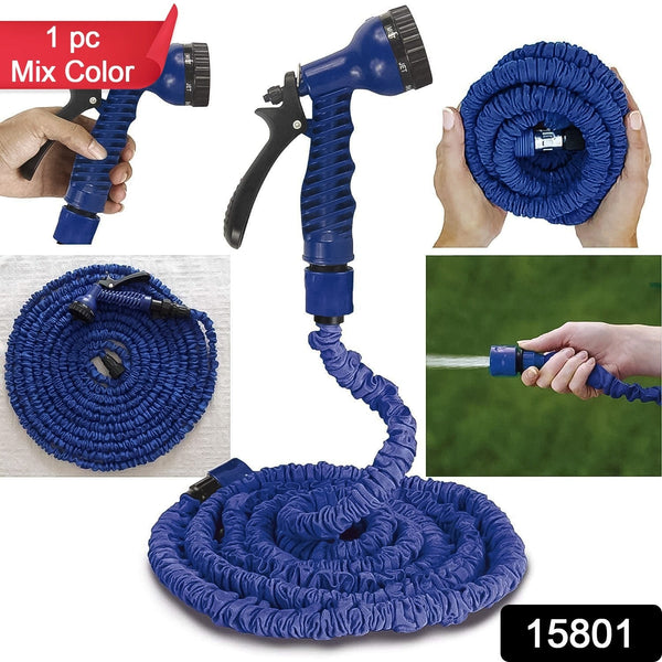 Expandable Magic Garden Hose with Spray Gun, Approx 4 Metre Pipe (1 Set / Mix Color) - luckystorebuy.in