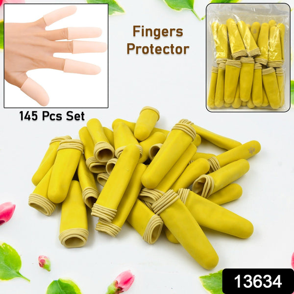 Finger Caps, Silicone Finger Protectors Sleeves (Finger Cots / 145 Pcs Set Approx) - luckystorebuy.in
