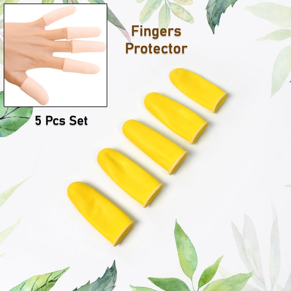 Finger Caps, Silicone Finger Protectors Sleeves (Finger Cots / 5 Pcs Set / yellow) - luckystorebuy.in