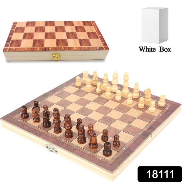 Foldable Wooden Chess Board Set (30 × 30 Cm / 1 Set) - luckystorebuy.in