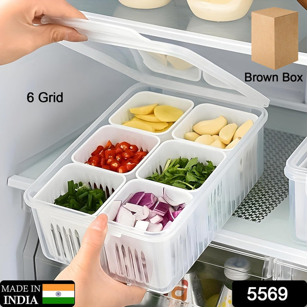 Fridge Storage Boxes Freezer Storage Containers, Container for Kitchen Storage Set, Storage in Kitchen, Vegetable Storage, Draining Crisper Refrigerator Food Box (1 Pc) - luckystorebuy.in