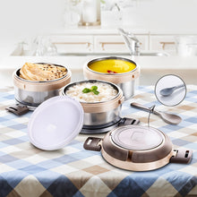 Ganesh Steko - 3 Triple Layer Stainless Steel Insulated Lunch Box Set - luckystorebuy.in