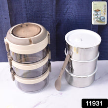 Ganesh Steko - 3 Triple Layer Stainless Steel Insulated Lunch Box Set - luckystorebuy.in