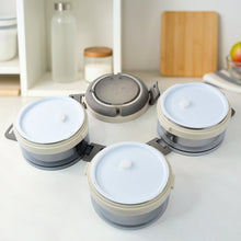 Ganesh Steko - 3 Triple Layer Stainless Steel Insulated Lunch Box Set - luckystorebuy.in