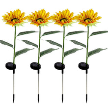 Garden Solar Sunflower Outdoor LED Light Inserted Ground Simulation Plant (4 Pcs Set) - luckystorebuy.in