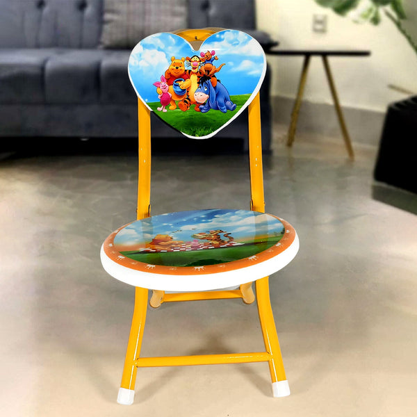 Heart Shape Kids Chair Cartoon Printed Foldable Kids / Children Folding Chair for Playrooms, Schools, Daycares, and Home. Metal and Fibre Body Picnic Beach Camping Chair (1 Pc) - luckystorebuy.in