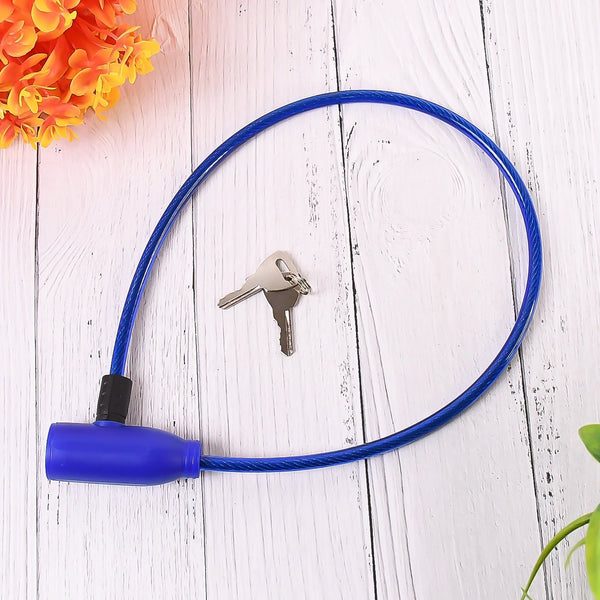 Heavy Duty Multipurpose Steel Cable Safety Lock with 2 Keys (1 Pc) - luckystorebuy.in