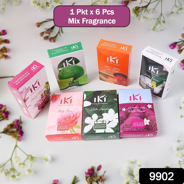 IKI Pocket Air Freshener Mix Flevar / Fragrance (1 Pkt / Inside 6 Pcs ) - luckystorebuy.in