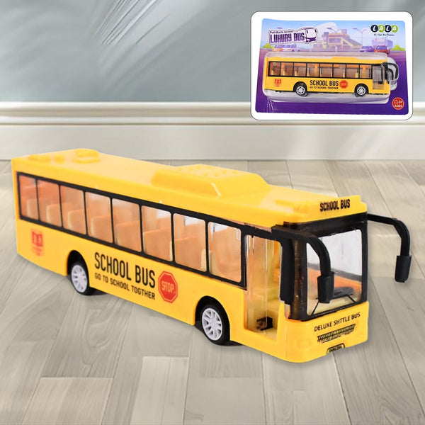 Inertia Bus Toys , High Simulation Yellow Fine Details Mini Bus Model Car Toys Prizes for Gift Collections - luckystorebuy.in