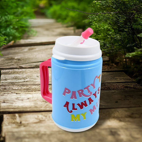 Insulated Mug with Lid Handle Flexible Straw with Cap (709 ML) - luckystorebuy.in