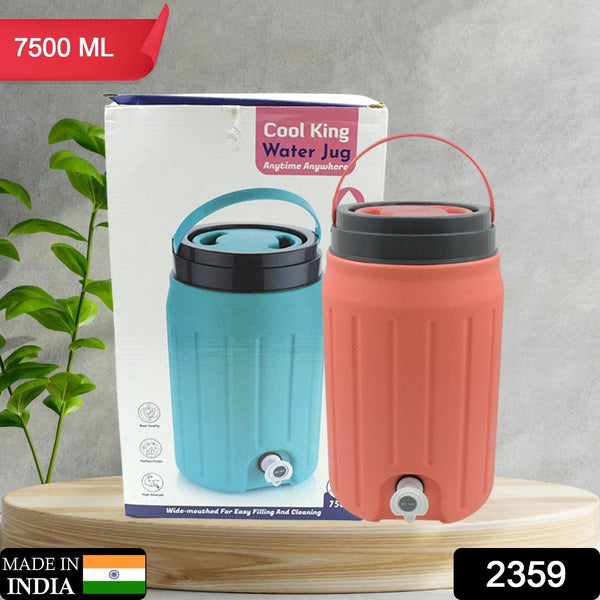 Insulated Water Jug with Tap (7500ml): Leakproof, Travel Cooler - luckystorebuy.in