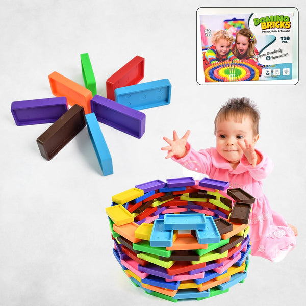 Kids 120 Domino Blocks Dominoes (120 Pcs Set) - luckystorebuy.in