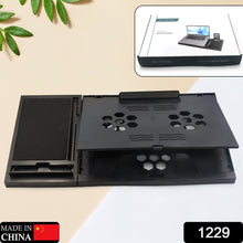 Laptop Stand Suitable Portable Foldable Compatible with MacBook Notebook Tablet Tray Desk Table Book with Free Phone Stand - luckystorebuy.in
