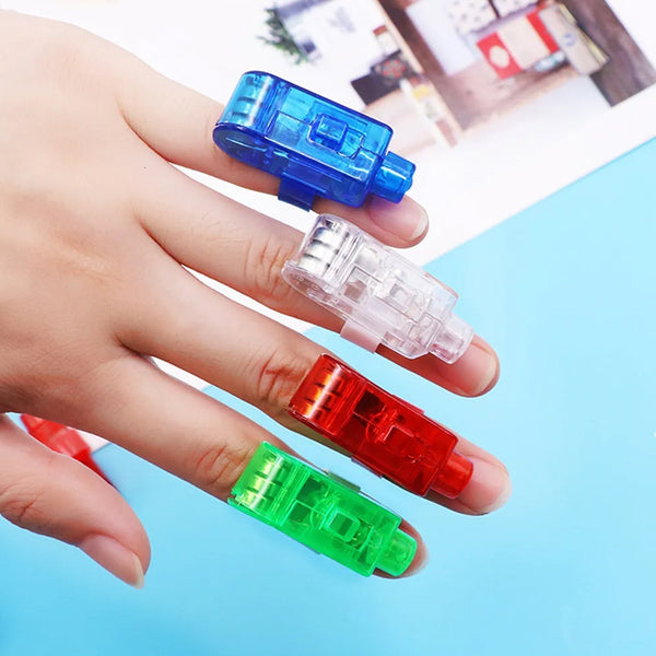 Light up Finger Tips, Clear Mini Rings, LED Glow Ring with Elastic Band (1 Pc) - luckystorebuy.in