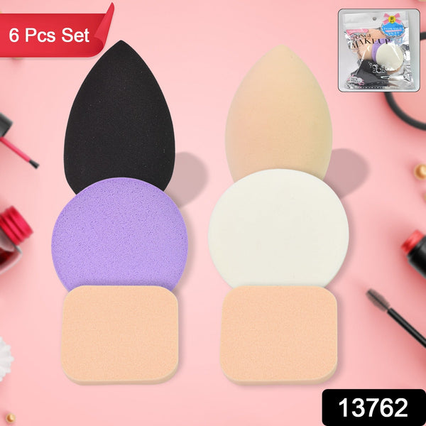 Makeup Sponges Set, Perfect for Liquid, Cream, and Powder (6 Pcs Set) - luckystorebuy.in