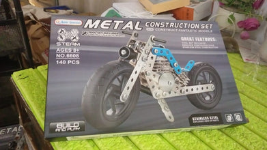 Metal Bike Creative Mechanical Construction Engineering Kit 140 Part of Bike Tool / 1 Set 】 - luckystorebuy.in