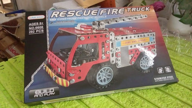 Metal DIY Fire Truck Building Blocks for Kids (Fire Truck / 292pcs of truck tool / 1 Set) - luckystorebuy.in
