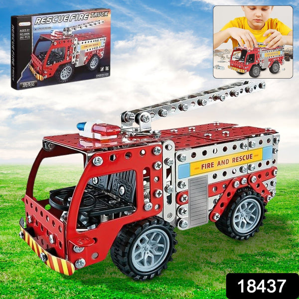 Metal DIY Fire Truck Building Blocks for Kids (Fire Truck / 292pcs of truck tool / 1 Set) - luckystorebuy.in