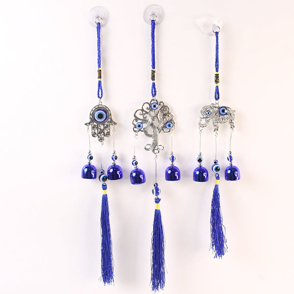 Metal Evil Eye Wind Chime Bells (Mix Design / 1 Pc) - luckystorebuy.in
