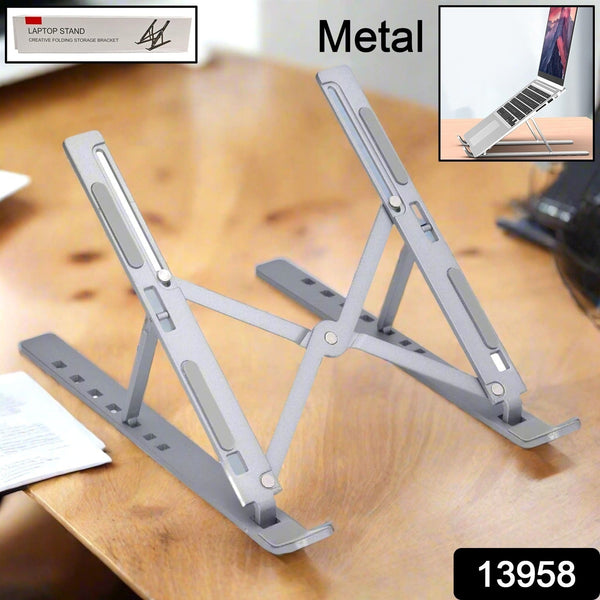 Metal Portable Laptop Stand, with 7 Adjustable Angles (1 Pc) - luckystorebuy.in