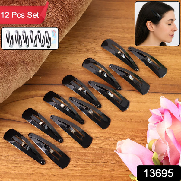 Metal Tik Tak Hair Clips (12 Pcs Set), Hair accessories - luckystorebuy.in