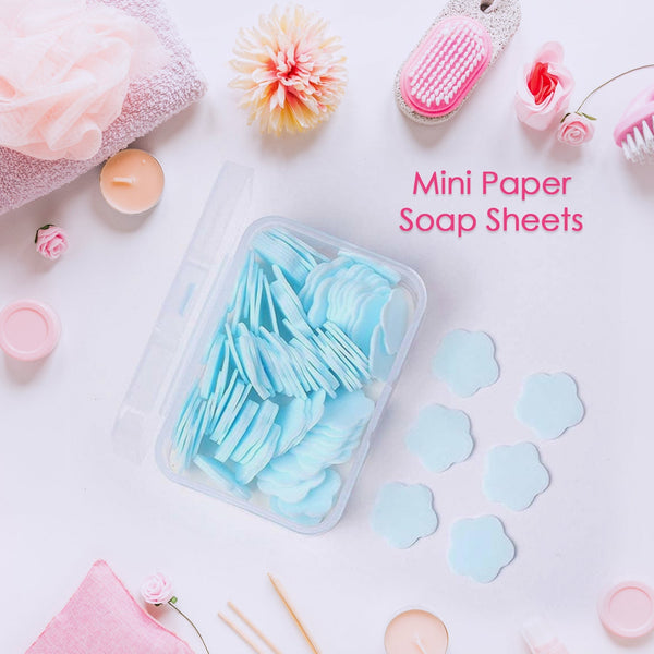 Mini Portable Travel Soap Paper Sheets Flower Shape (100 Pcs Set Approx / Mix Color) - luckystorebuy.in
