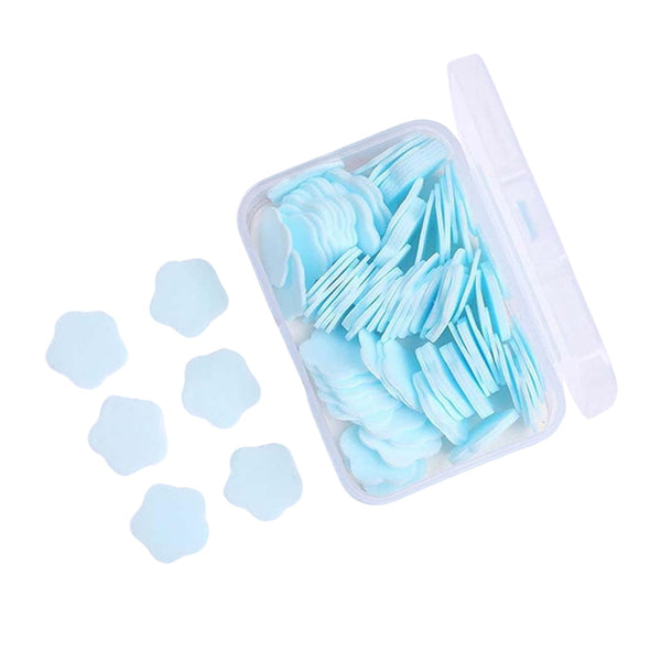 Mini Portable Travel Soap Paper Sheets Flower Shape (100 Pcs Set Approx / Mix Color) - luckystorebuy.in