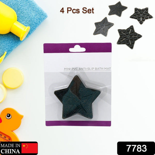 Mini Pvc Anti - Slip Bat Mat Non Slip Baby Bath Mats, Mini Child Safety Anti Slip Shower Mats Star Shaped for Kids (4 pc Set) - luckystorebuy.in