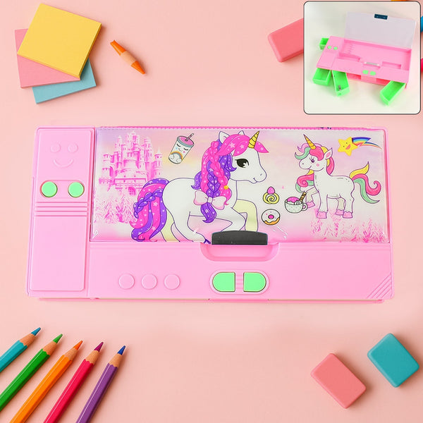 Multi Purpose Gadget Jumbo Pencil Box Compass With Calculator Jumbo 2 Side Slot Geometry Box Compass Use School , Traveling & Studio - luckystorebuy.in