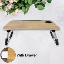 Multi - Purpose Laptop Desk for Study and Reading with Foldable, Cupholder & Drawer (1 Pc / Mix Plain Design / 58×38 Cm) - luckystorebuy.in