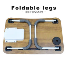 Multi - Purpose Laptop Desk for Study and Reading with Foldable, Cupholder & Drawer (1 Pc / Mix Plain Design / 58×38 Cm) - luckystorebuy.in