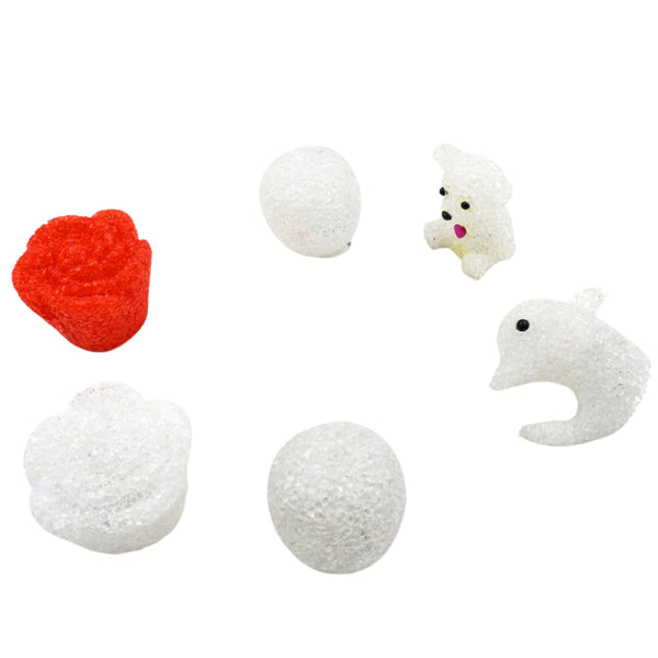 MULTI SHAPE SMALL LIGHT LAMPS LED SHAPE CRYSTAL NIGHT LIGHT LAMP (6 PC SET) - luckystorebuy.in