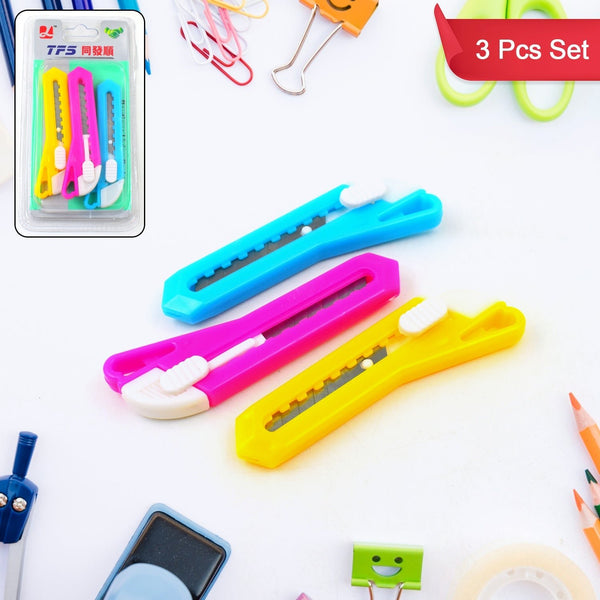 Multi - Use Small Iron Cutter, Utility Knife (3 Pcs Set) - luckystorebuy.in