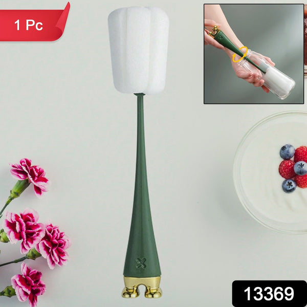 Multifunctional Silicone Bottle Cleaning Foam Brush with Plastic Long Handle (1 Pc) - luckystorebuy.in