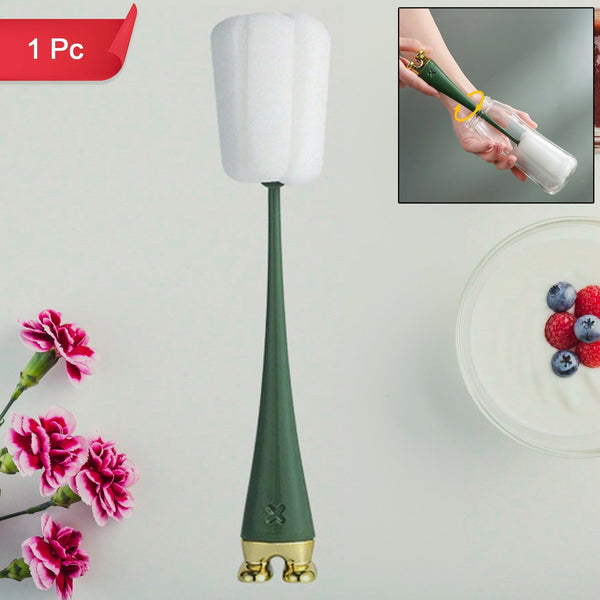 Multifunctional Silicone Bottle Cleaning Foam Brush with Plastic Long Handle (1 Pc) - luckystorebuy.in