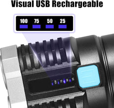 Multifunctional Strong 4 LED Torch Light, Portable Rechargeable Flashlight Long Distance Beam Range 800 Lumens COB Light 4 Mode Emergency for Hiking, Walking, Camping (4 LED Torch) - luckystorebuy.in