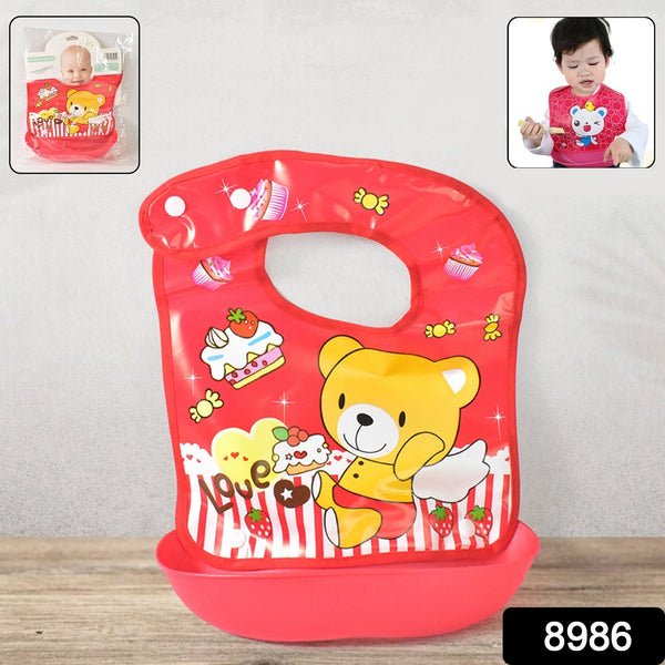 Multifunctional Waterproof BPA Free Reusable Soft Fabric Plastic Baby Bib (1 Pc) - luckystorebuy.in