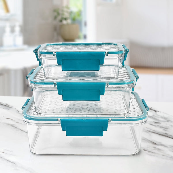 Multipurpose Plastic Containers / Lunch Boxes (3 Pcs Set / 1500, 750, 350 ML Approx) - luckystorebuy.in
