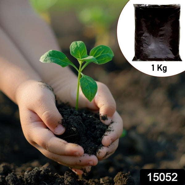 Organic Vermicompost Black Soil for Plants Health Manure (1 KG Approx) - luckystorebuy.in