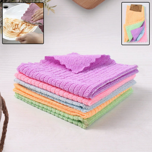 Pack of 5 Microfiber Cleaning Pochha Super Absorbent Microfiber Cleaning Cloth - luckystorebuy.in