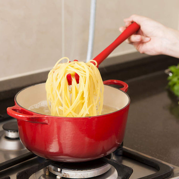 Pasta Fork Silicone Cookware Spaghetti Strainer Server Spoon no Hurt The Pot High Temperature Resistant Nonslip. - luckystorebuy.in