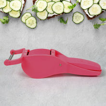 Plastic 2 in 1 Vegetable & Fruit Multi Cutter 5 Blade Vegetable Cutter with Peeler (1 Pc / Multicolor) - luckystorebuy.in
