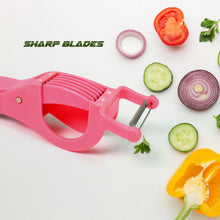 Plastic 2 in 1 Vegetable & Fruit Multi Cutter 5 Blade Vegetable Cutter with Peeler (1 Pc / Multicolor) - luckystorebuy.in