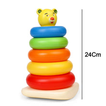 Plastic Baby Kids Teddy Stacking Ring Jumbo Stack Up Educational Toy 5pc - luckystorebuy.in